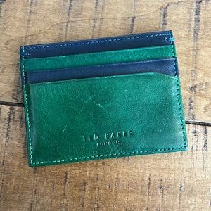 100% Leather Ted Baker Green Cardholder Wallet